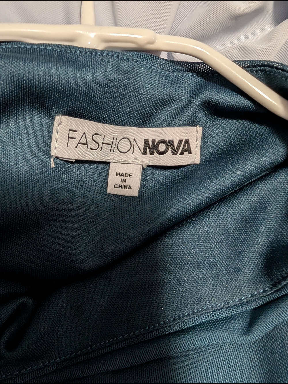 Fashion Nova Diya Draped Mesh Midi Dress - Teal Size 1X (NWOT) - Picture 7 of 8